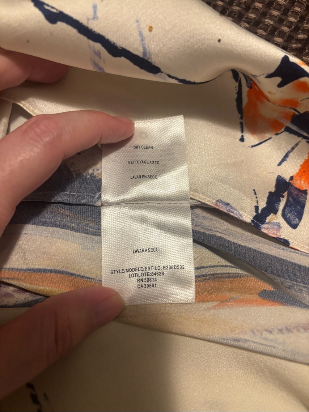 Elie Tahari | Abstract Watercolor Print Halter Blouse - Picture 6 of 6